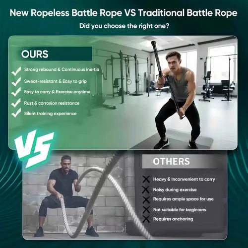 Training Ropes Weighted Steel Springs & Non-Slip Leather Handles