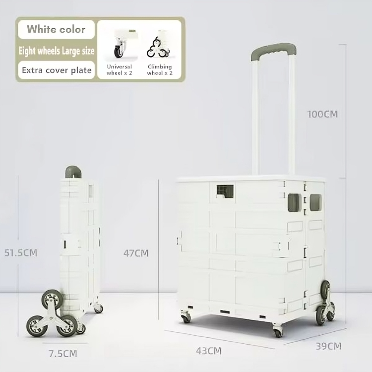 Transport Cart Foldable Stair-Climbing Wheels 75L