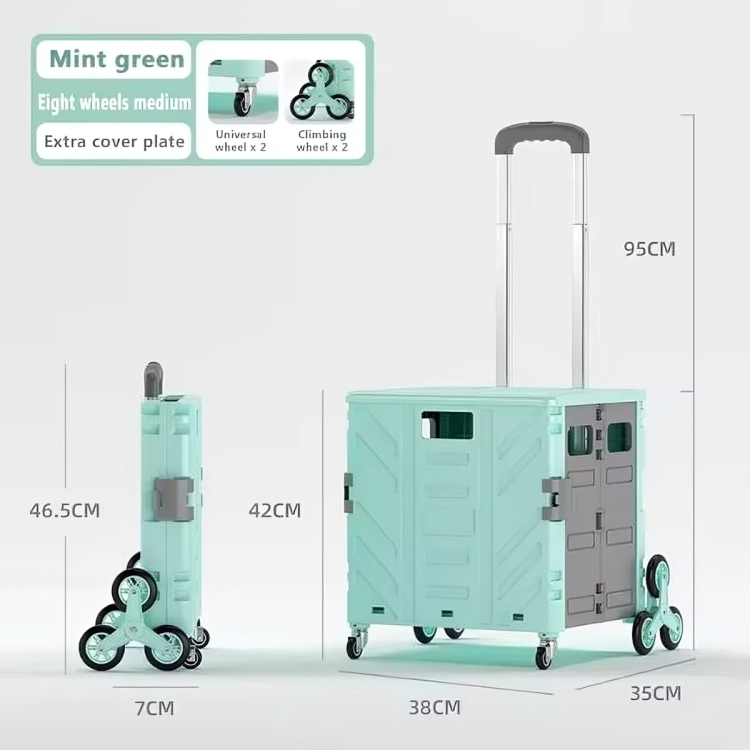 Transport Cart Foldable Stair-Climbing Wheels 75L