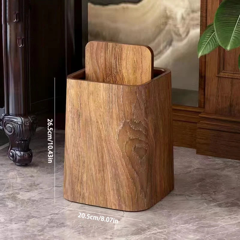 Trash Can 360° Swivel Lid Concealed Bag Compartment