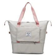 Travel Bag Foldable Space-Saving Zippered Wet Compartment 20-35L