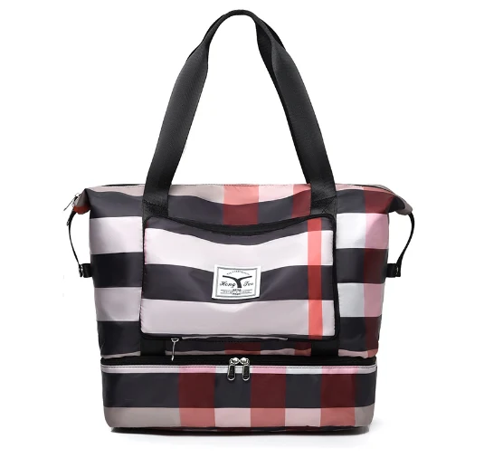 Travel Bag Foldable Space-Saving Zippered Wet Compartment 20-35L