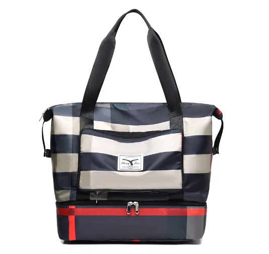 Travel Bag Foldable Space-Saving Zippered Wet Compartment 20-35L