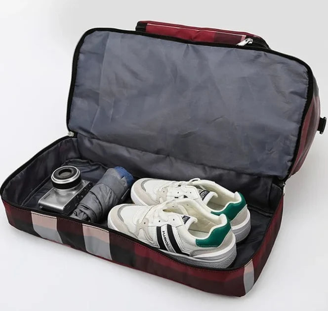 Travel Bag Foldable Space-Saving Zippered Wet Compartment 20-35L