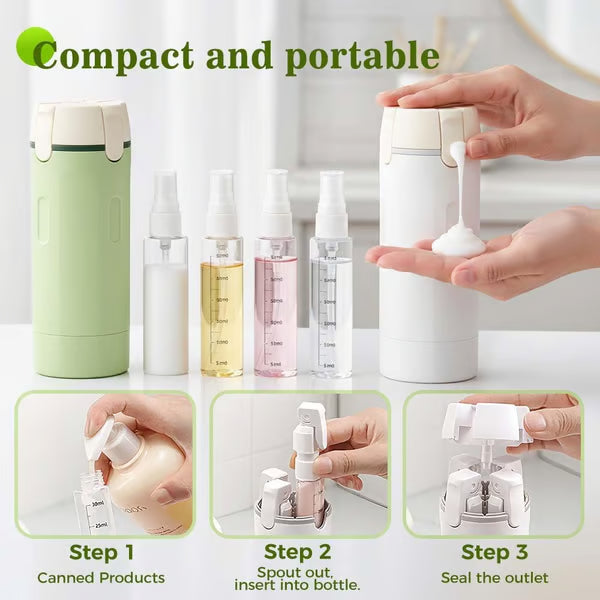 Travel Bottle Set Leak-Proof Push-Button Refillable