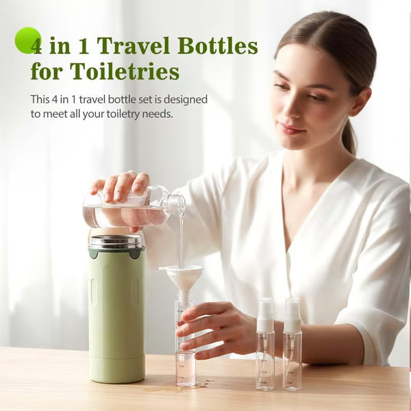 Travel Bottle Set Leak-Proof Push-Button Refillable