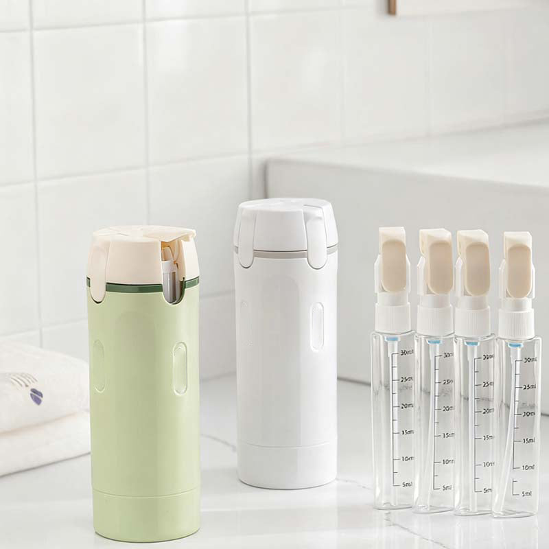 Travel Bottle Set Leak-Proof Push-Button Refillable