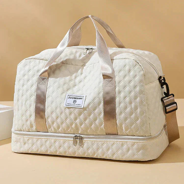 Travel Duffel Bag Separate Shoe Compartment Foldable Water-Repellent