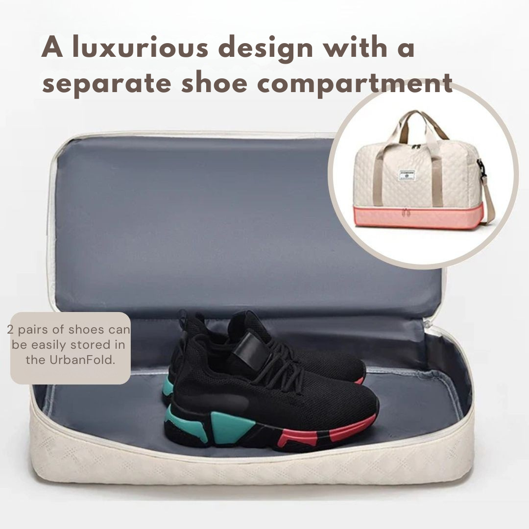 Travel Duffel Bag Separate Shoe Compartment Foldable Water-Repellent