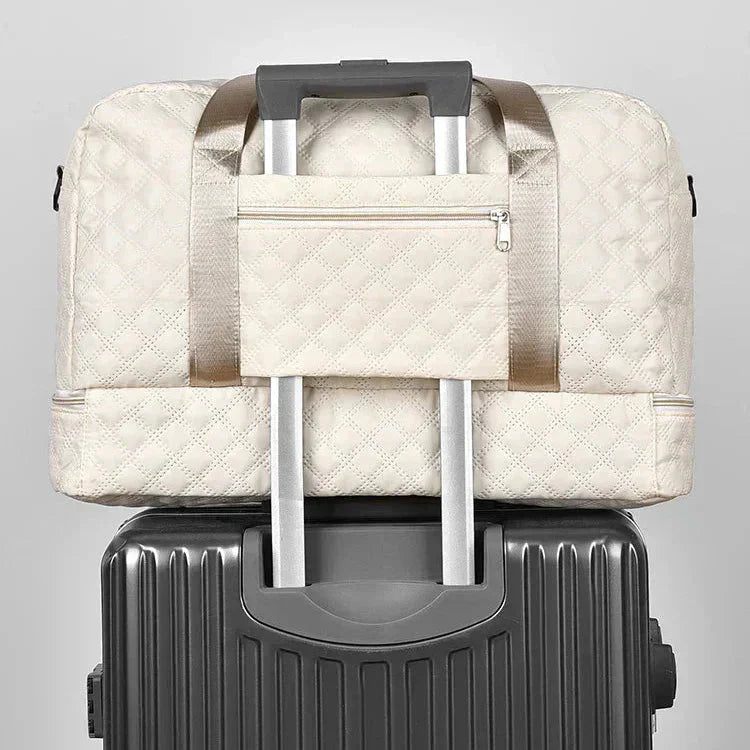 Travel Duffel Bag Separate Shoe Compartment Foldable Water-Repellent