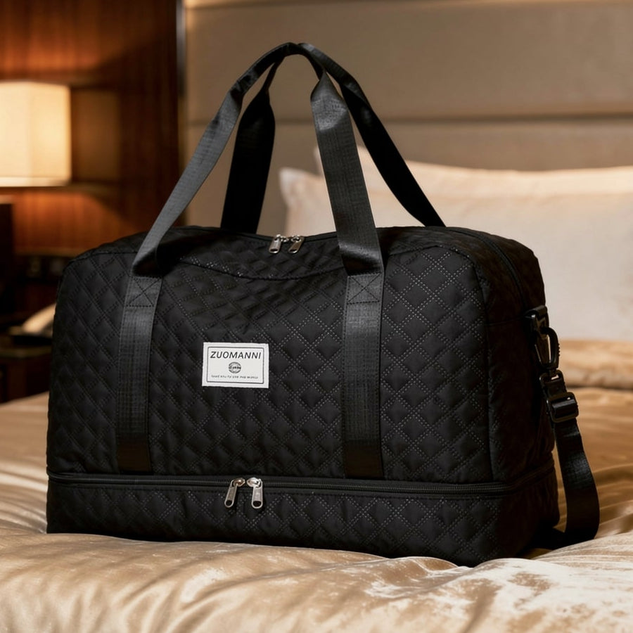 Travel Duffel Bag Separate Shoe Compartment Foldable Water-Repellent