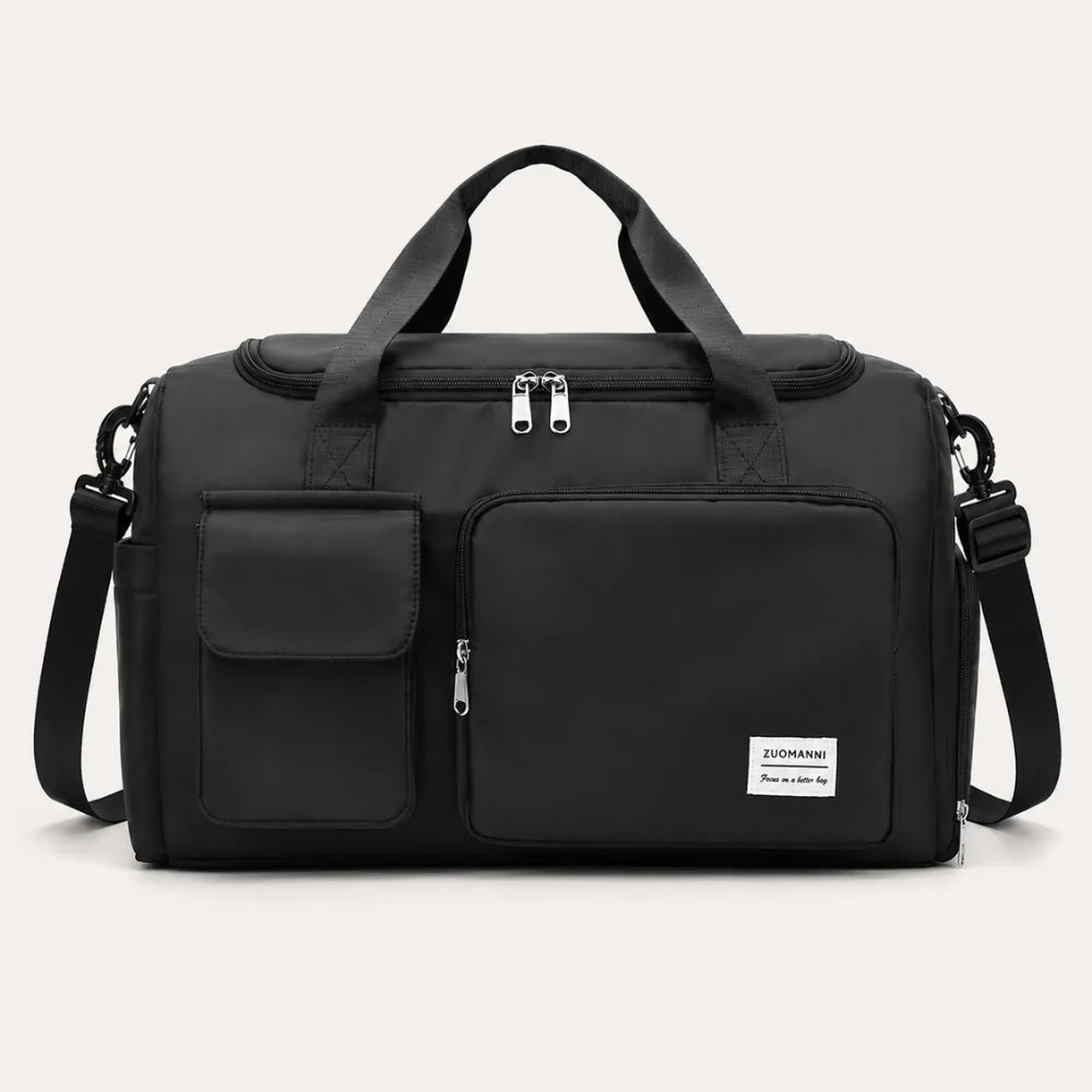 Travel Duffel Bag Separate Shoe Compartment Water-Repellent Nylon