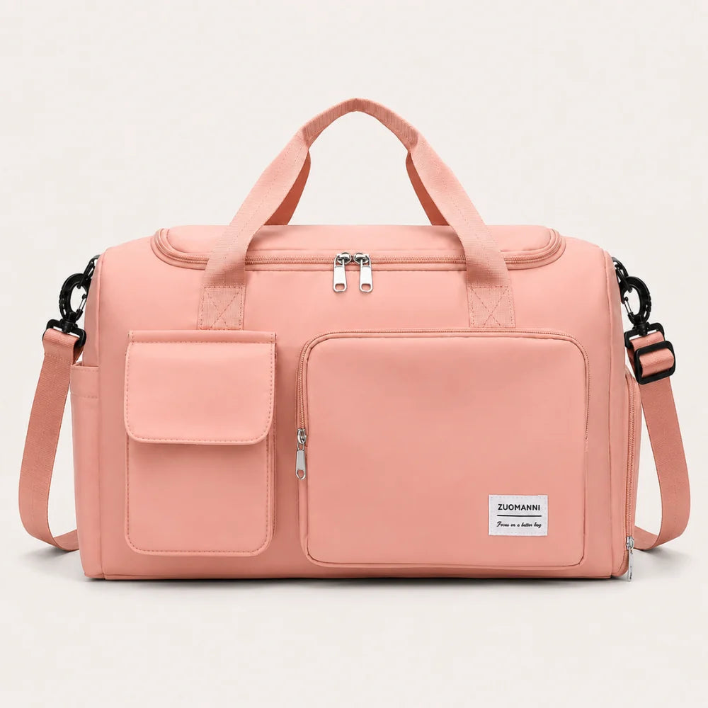 Travel Duffel Bag Separate Shoe Compartment Water-Repellent Nylon