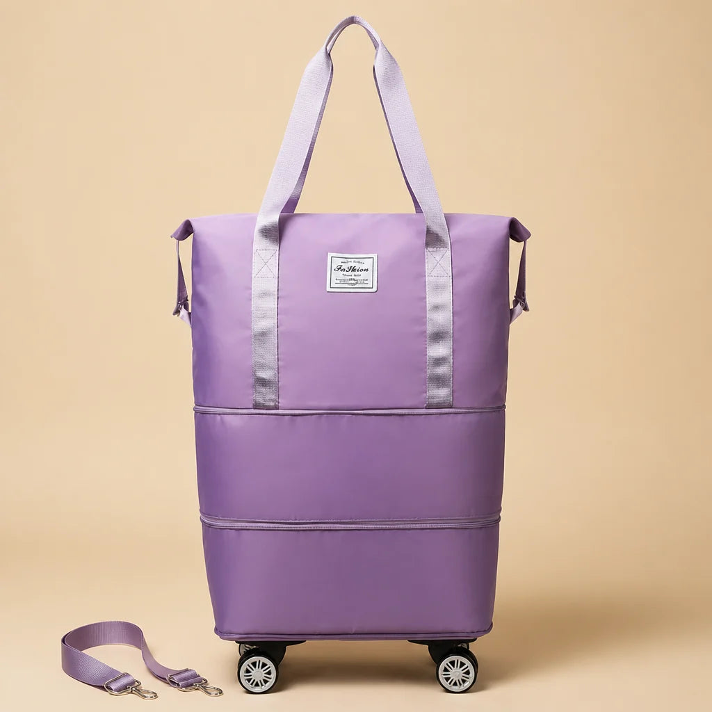 Travel Duffel Bag Wet Dry Compartment Removable Spinner Wheels