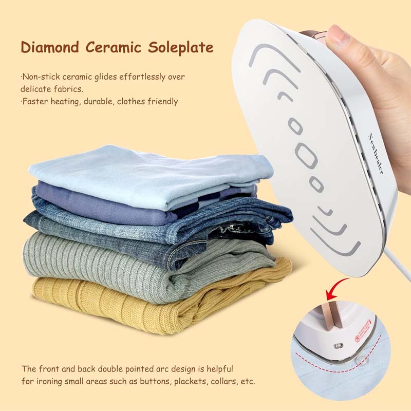 Travel Iron Diamond Ceramic Soleplate Dual Voltage