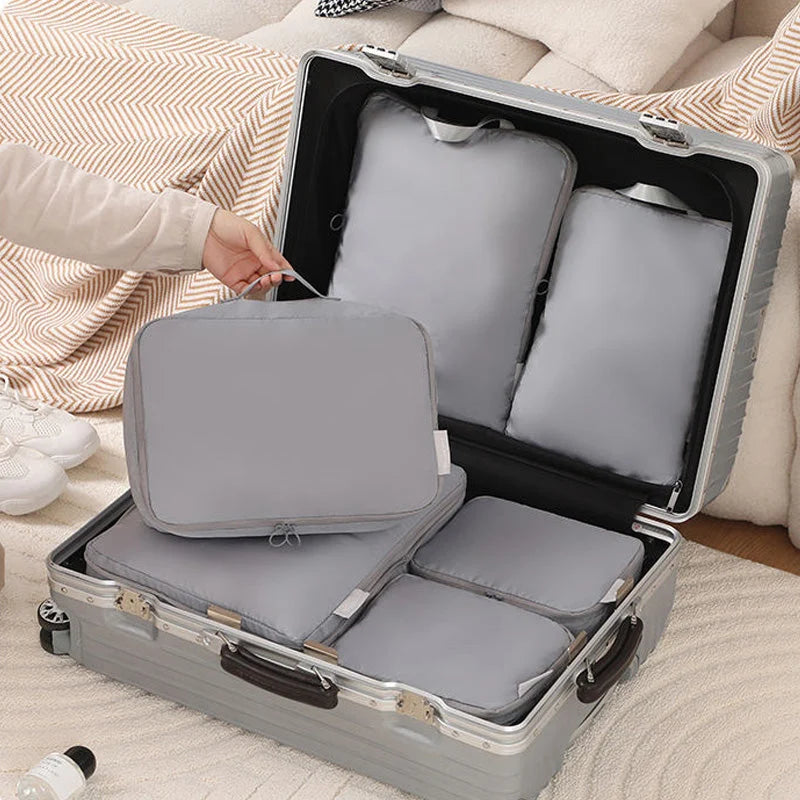 Travel Packing Bag Set Air-Compression Polyester 6-Piece