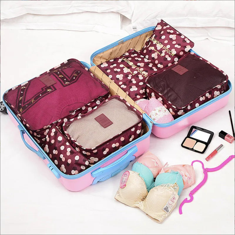 Travel Packing Cube Set 6-Piece Water-Repellent Breathable Mesh