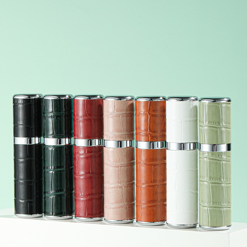Travel Perfume Atomizer Refillable 5 Ml Leather Case