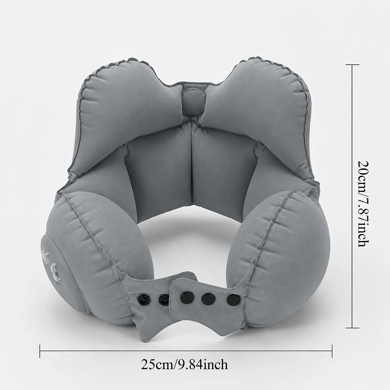 Travel Pillow One-Touch Inflation Ergonomic U-Shape Adjustable Buckle