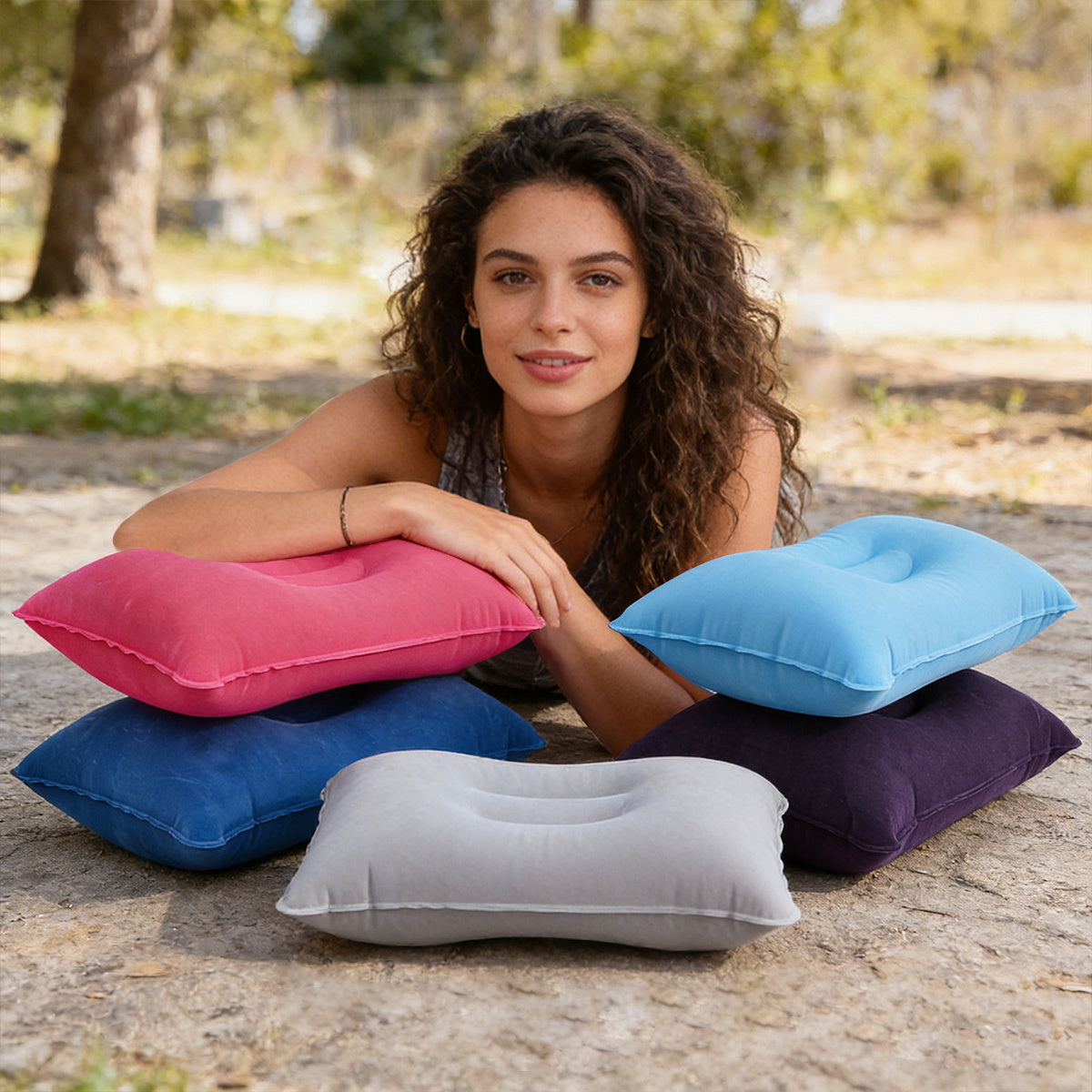 Travel Pillow Set Inflatable Neck & Lumbar Support