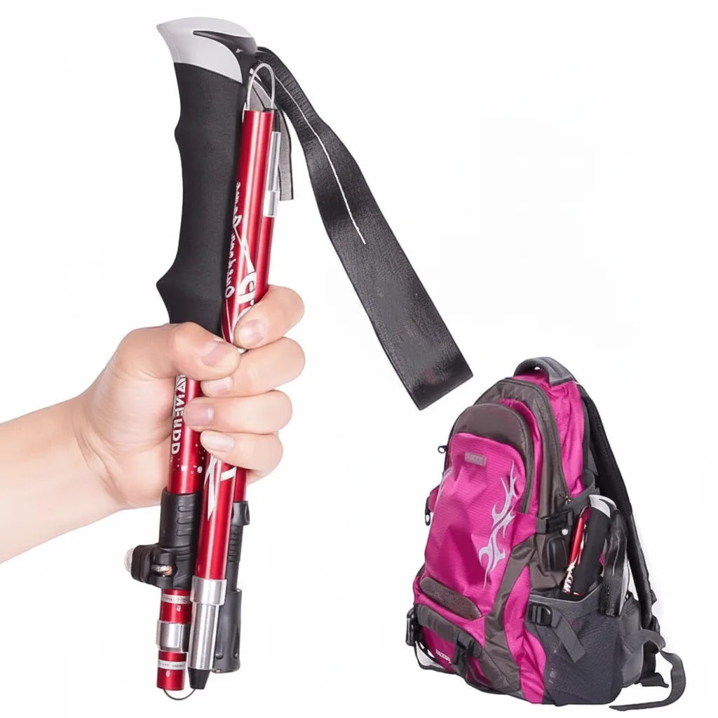 Trekking Poles Ultralight Aluminum Telescopic Tungsten Tip