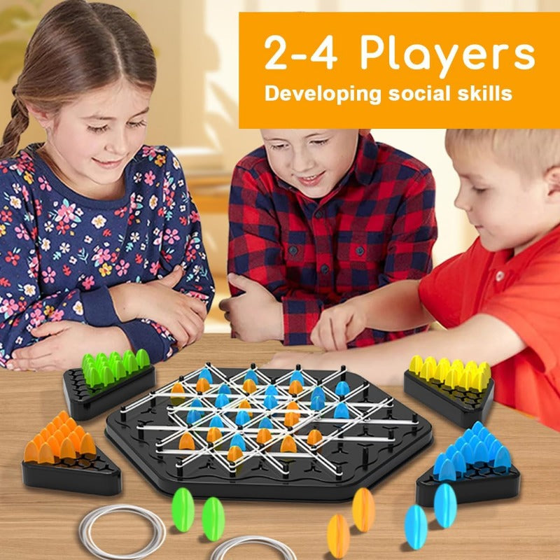 Triangle Strategy Game Compact Travel Wooden Pieces & Sturdy Frame