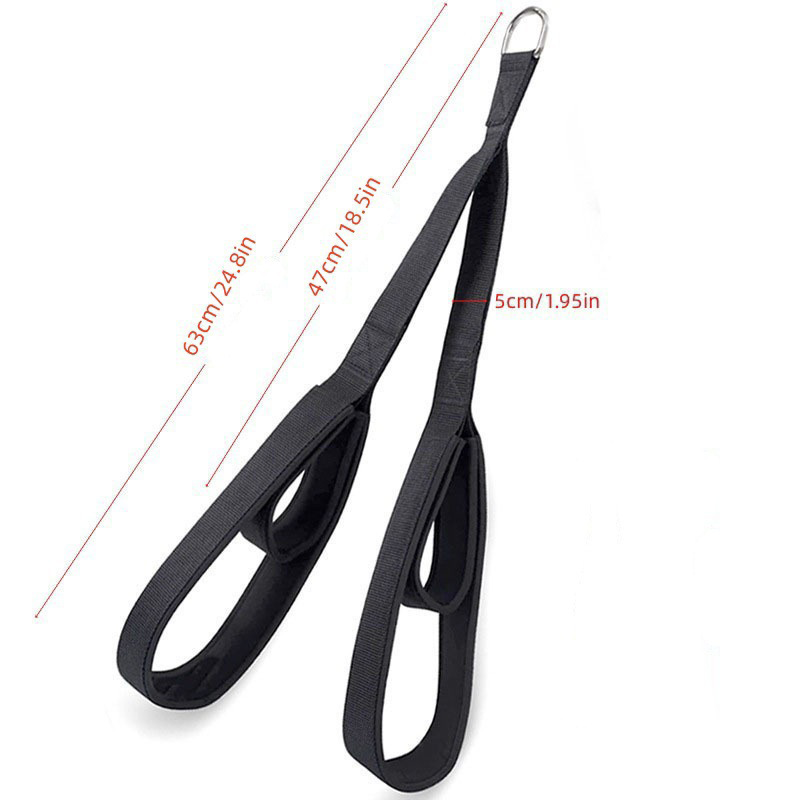 Tricep Rope Non-Slip Ergonomic Grips Reinforced Steel D-Ring