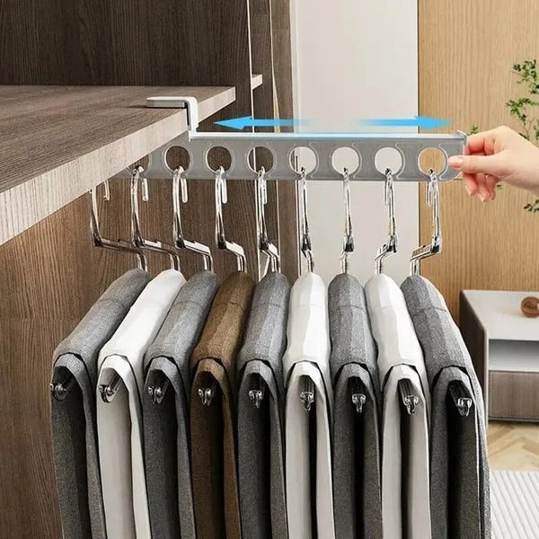 Trouser Rail Extendable Smooth Slide Holds Ten Garments