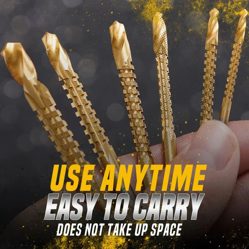 Twist Drill Bit Set Titanium-Coated High-Speed Steel 6-Piece