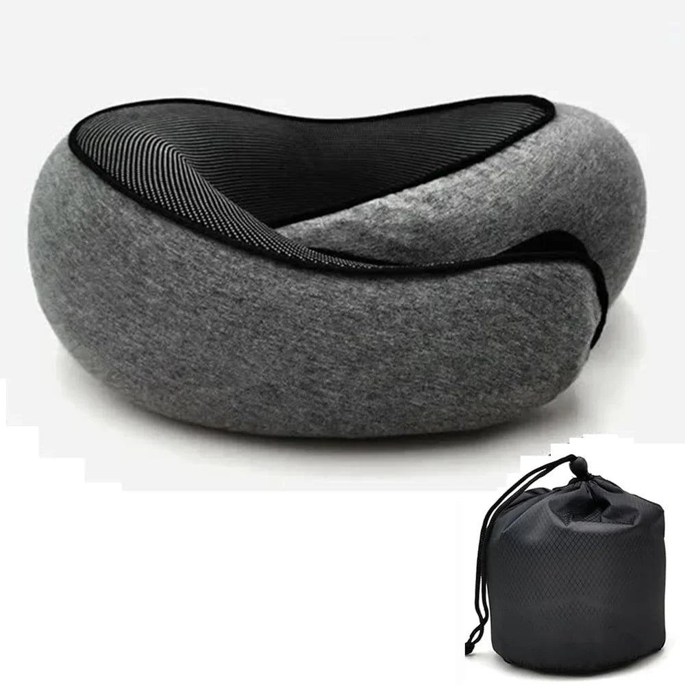 U-Shaped Travel Pillow Memory Foam Adjustable Neck Support