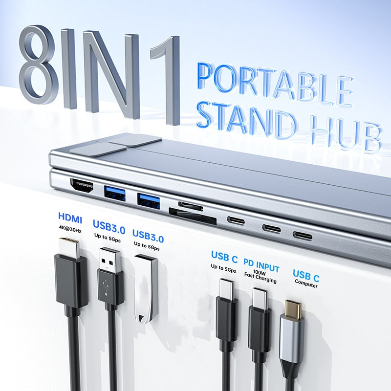 USB-C Docking Station Aluminum Laptop Stand 4K HDMI