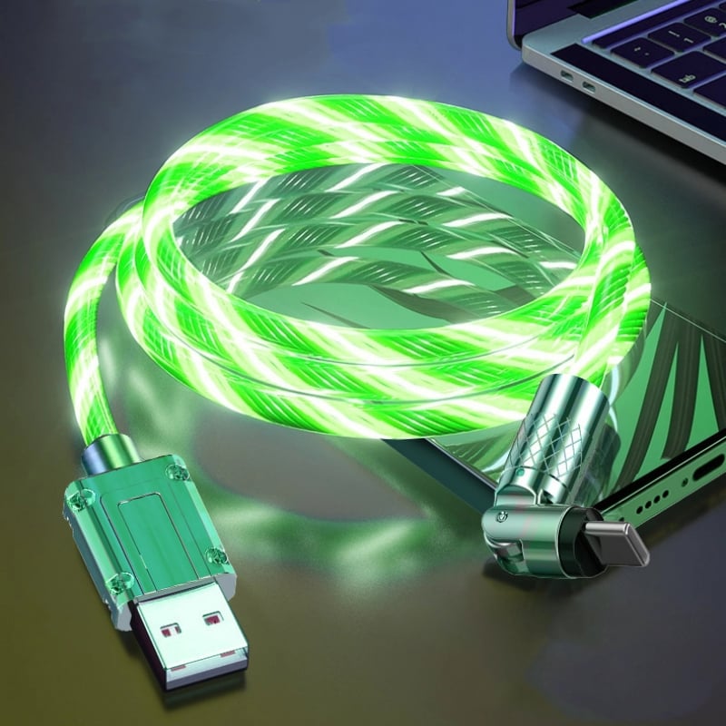 USB Charging Cable 540° Rotating LED Fast Charging