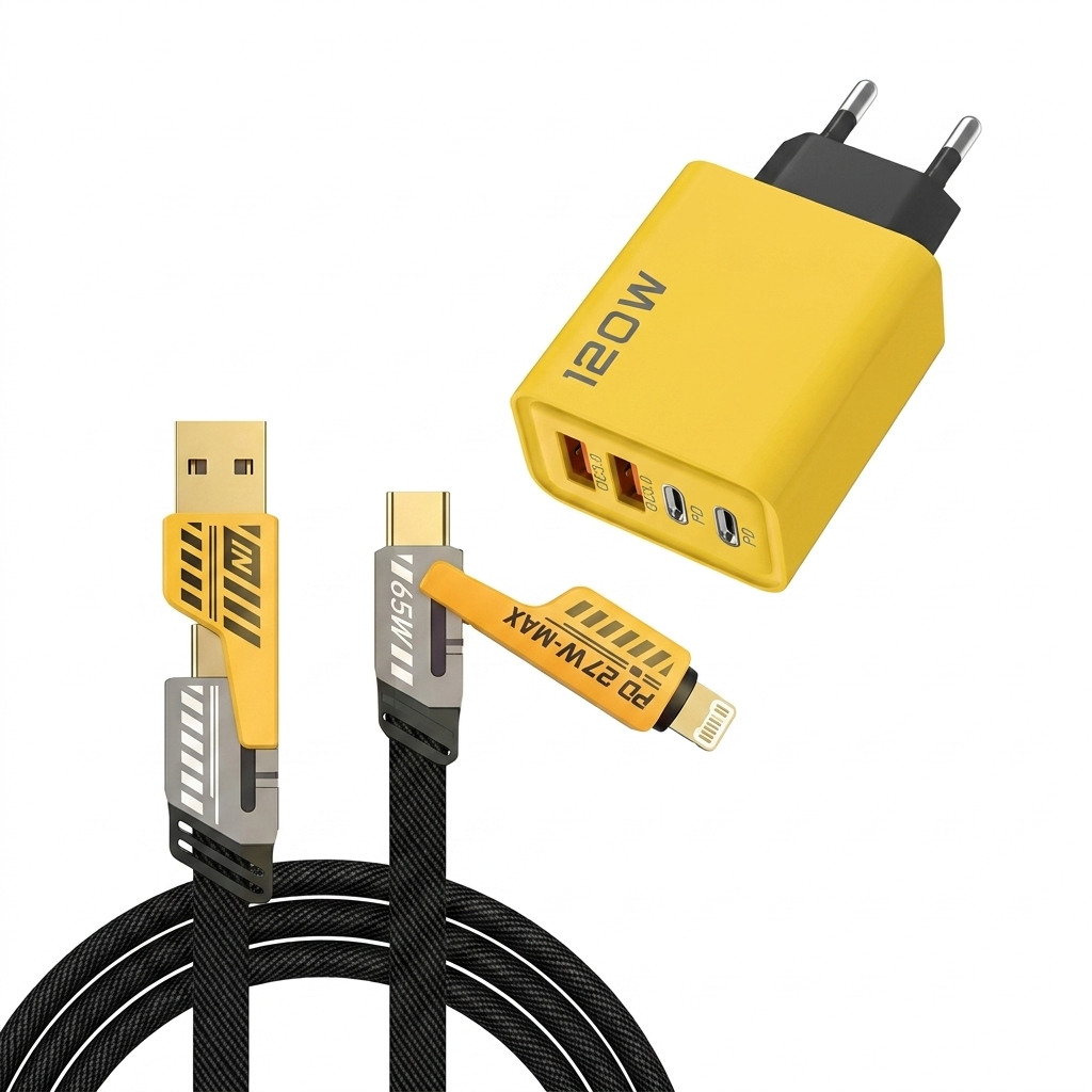 USB Fast Charger 4-Port USB-C PD & USB-A