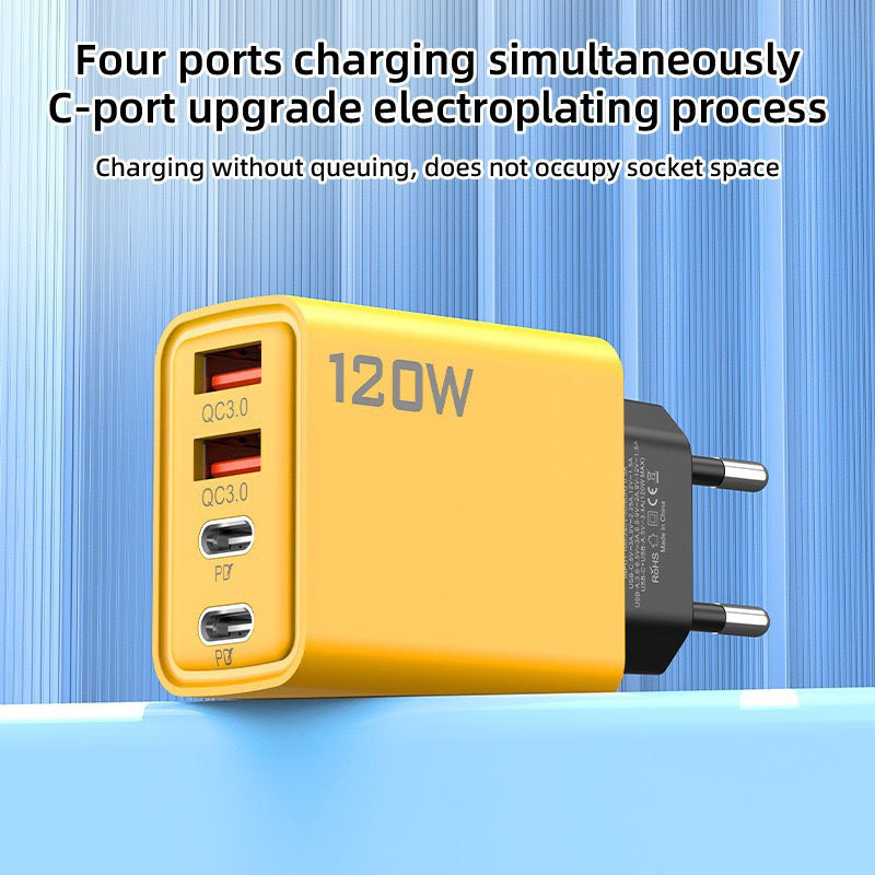 USB Fast Charger 4-Port USB-C PD & USB-A