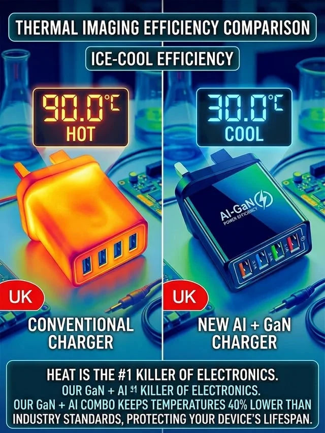 USB Travel Charger 4-Port Quick Charge 3.0