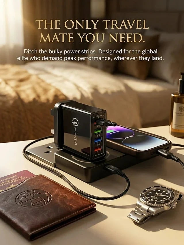 USB Travel Charger 4-Port Quick Charge 3.0