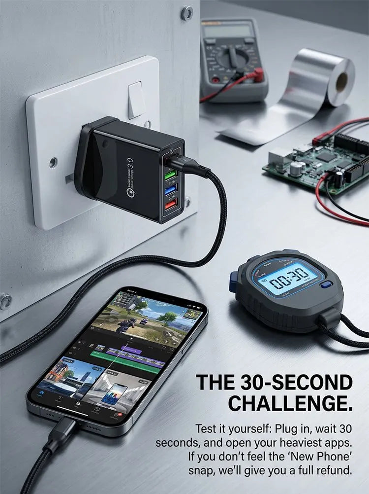 USB Travel Charger 4-Port Quick Charge 3.0