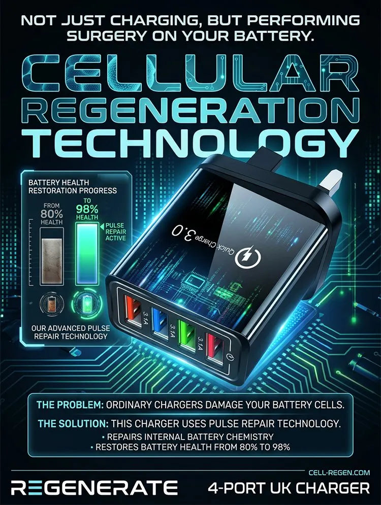 USB Travel Charger 4-Port Quick Charge 3.0