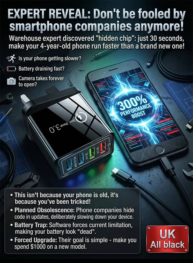 USB Travel Charger 4-Port Quick Charge 3.0