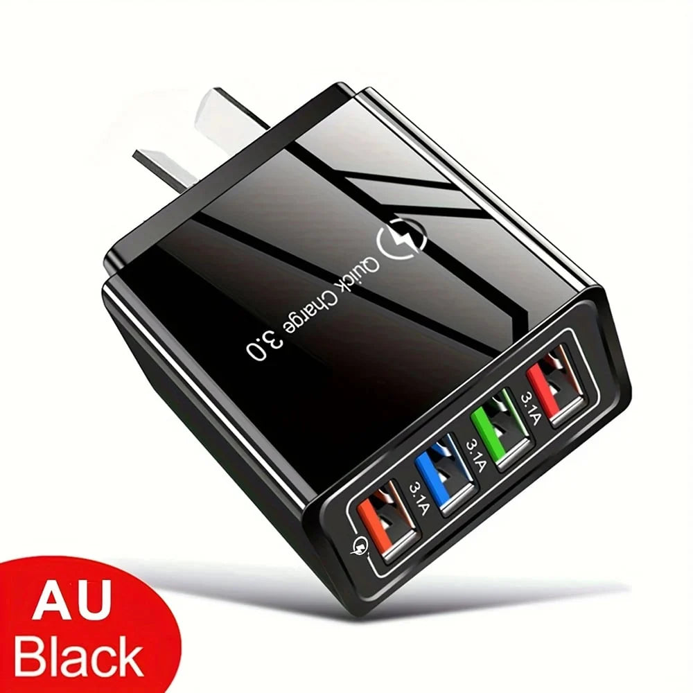 USB Travel Charger 4-Port Quick Charge 3.0
