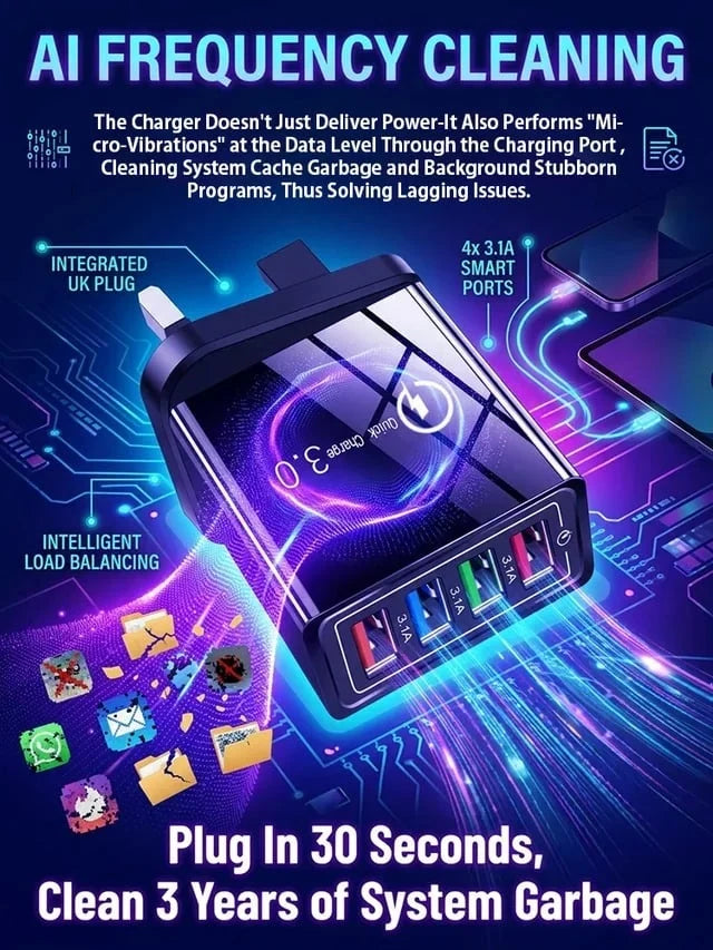 USB Travel Charger 4-Port Quick Charge 3.0