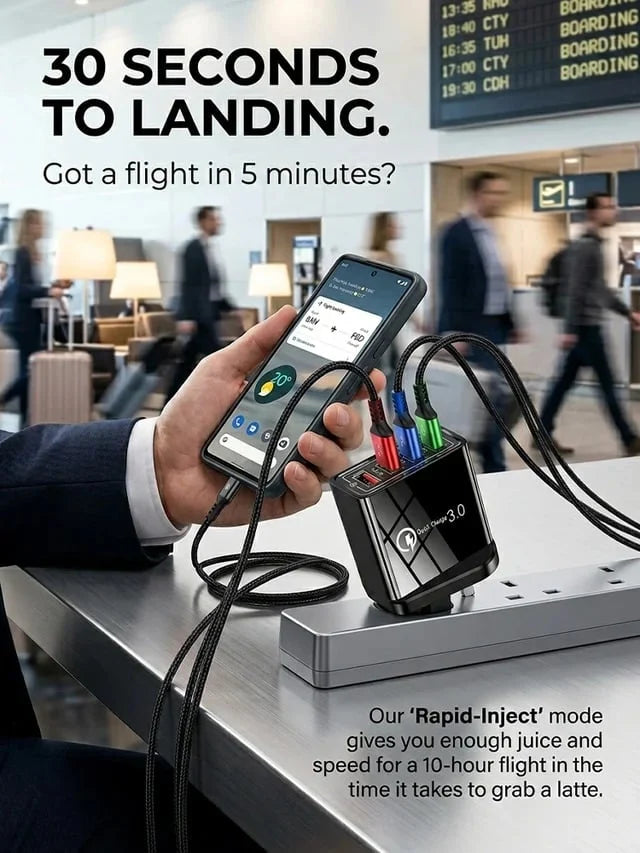 USB Travel Charger 4-Port Quick Charge 3.0
