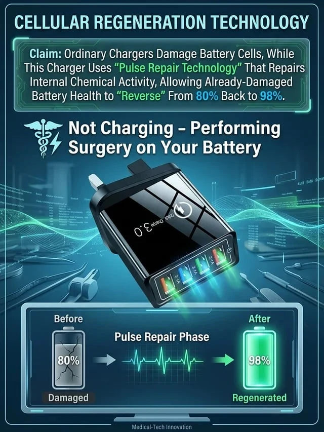 USB Travel Charger 4-Port Quick Charge 3.0