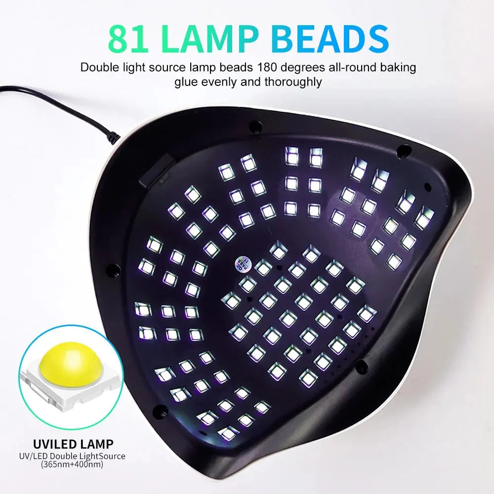 UV/LED Nail Lamp 81-LED Fast Curing Auto Sensor