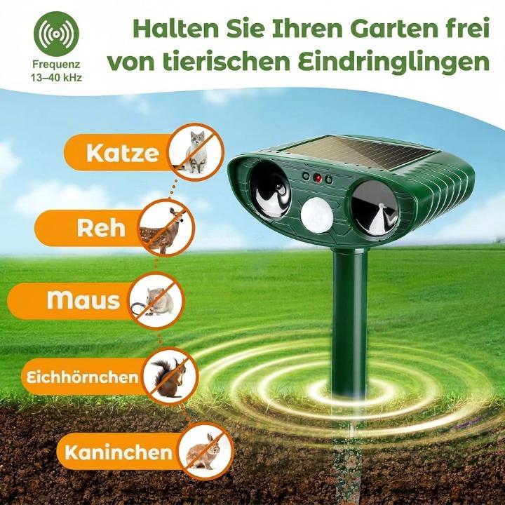 Ultrasonic Animal Repellent Solar-Powered Motion-Activated 29.5 Ft Range