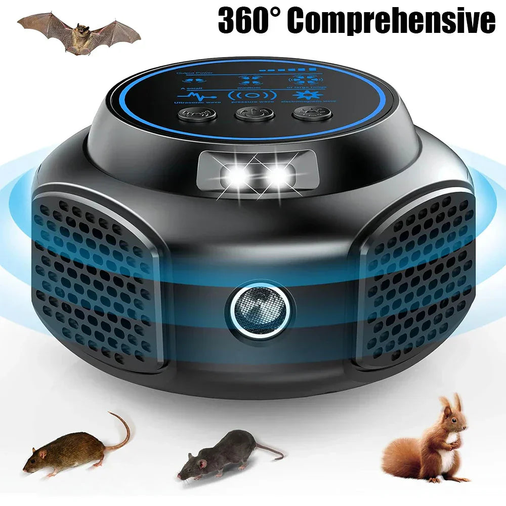 Ultrasonic Rodent Repeller Multi-Mode 360-Degree Coverage