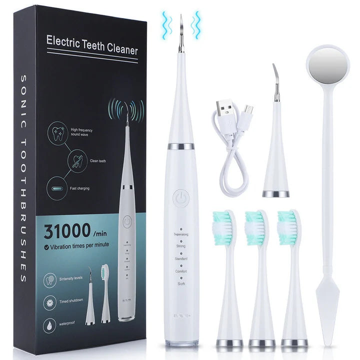 Ultrasonic Tooth Cleaner 5 Power Levels Waterproof USB Rechargeable