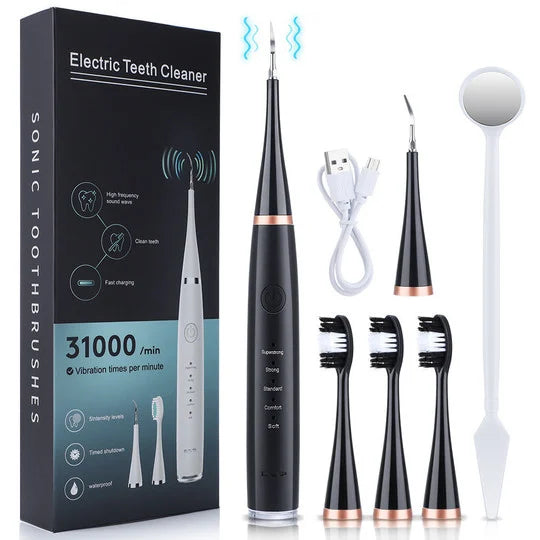Ultrasonic Tooth Cleaner 5 Power Levels Waterproof USB Rechargeable