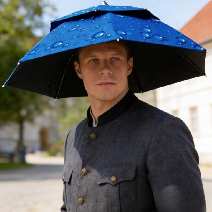 Umbrella Hat Hands Free 77 cm Coverage