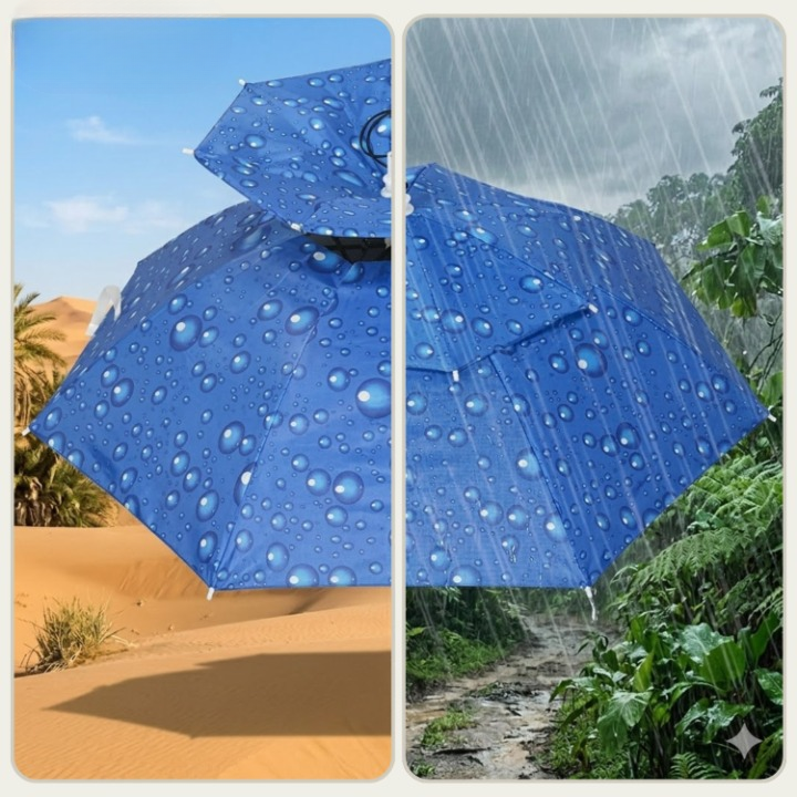 Umbrella Hat Hands Free 77 cm Coverage